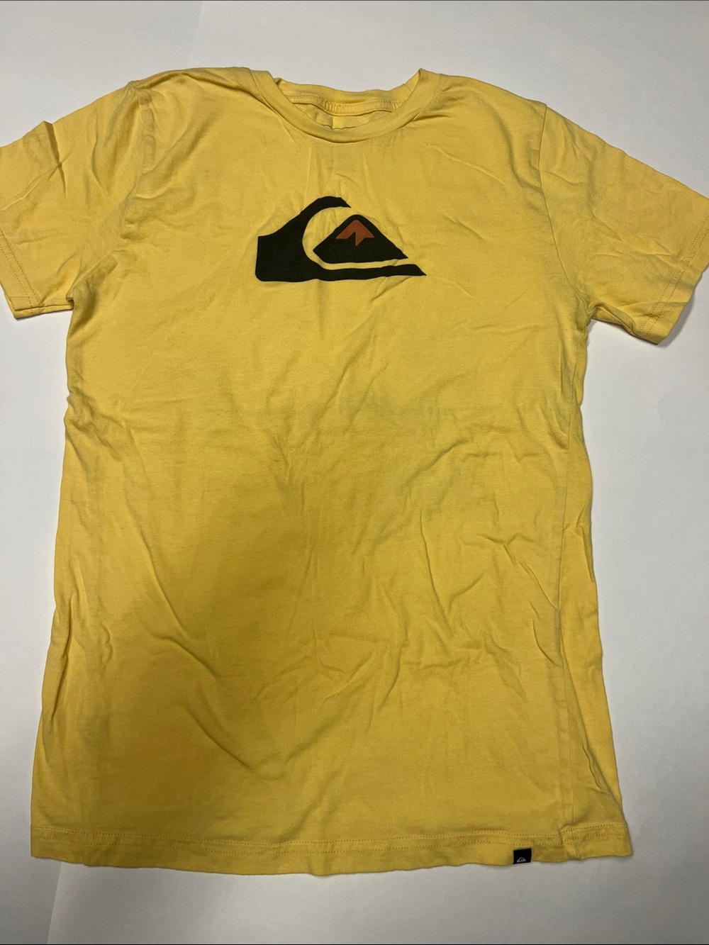 Quiksilver Yellow Tee with Black and Orange Logo